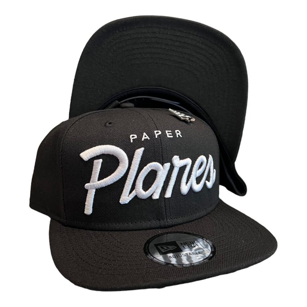 New Era Paper Planes 9FIFTY Snapback Hat Roc Nation Jay-Z Black With Pin - OSFM